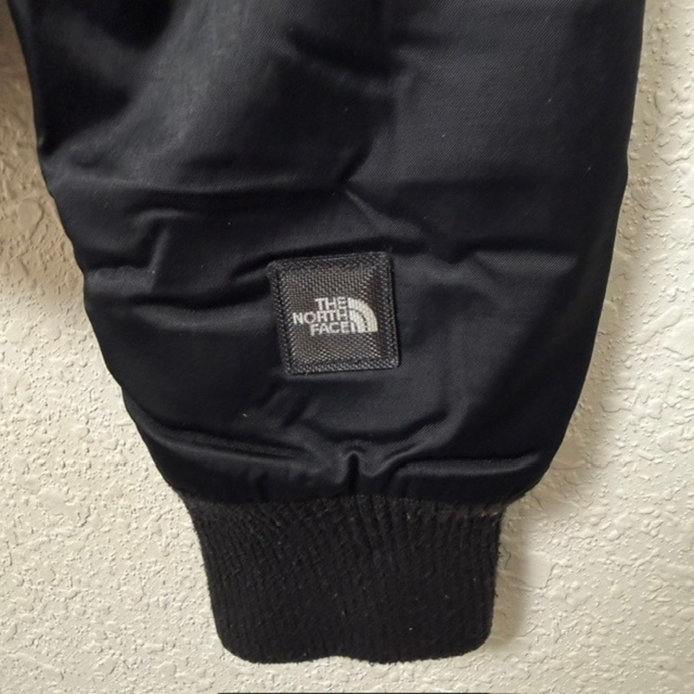 The North Face Vintage Satin Bomber Jacket Rib Knit Collar Black Small - Picture 3 of 15
